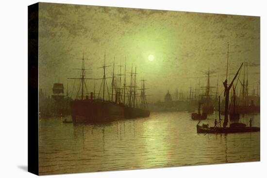 Nightfall Down the Thames, 1880-John Atkinson Grimshaw-Stretched Canvas