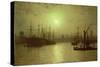 Nightfall Down the Thames, 1880-John Atkinson Grimshaw-Stretched Canvas