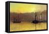 Nightfall in Scarborough Harbour, 1884-John Atkinson Grimshaw-Framed Stretched Canvas