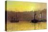 Nightfall in Scarborough Harbour, 1884-John Atkinson Grimshaw-Stretched Canvas