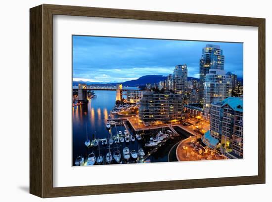 Nightfall Vancouver Canada-null-Framed Art Print