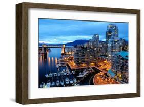 Nightfall Vancouver Canada-null-Framed Art Print