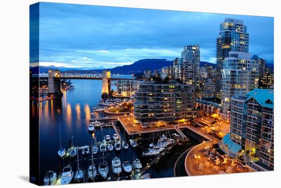 Nightfall Vancouver Canada-null-Stretched Canvas