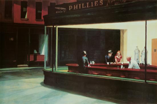 Nighthawks, c.1942-Edward Hopper-Lamina Framed Poster