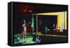 Nighthawks Spoof Graffiti-null-Framed Stretched Canvas