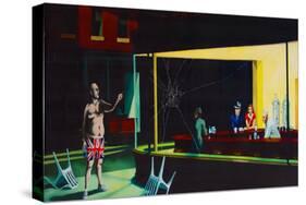 Nighthawks Spoof Graffiti-null-Stretched Canvas