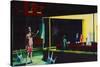 Nighthawks Spoof Graffiti-null-Stretched Canvas