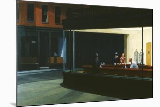 Nighthawks-Edward Hopper-Mounted Giclee Print