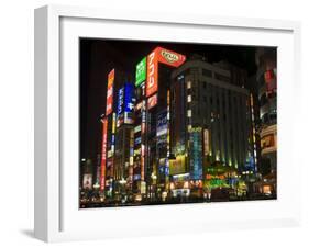 Nightime Skyscrapers and City Buildings, Shinjuku, Tokyo, Japan-Christian Kober-Framed Photographic Print