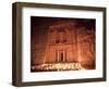 Nightime Tourist Show in Candlelight, in Front of the Treasury (El Khazneh), Petra, Jordan-Donald Nausbaum-Framed Photographic Print