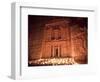 Nightime Tourist Show in Candlelight, in Front of the Treasury (El Khazneh), Petra, Jordan-Donald Nausbaum-Framed Photographic Print