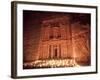 Nightime Tourist Show in Candlelight, in Front of the Treasury (El Khazneh), Petra, Jordan-Donald Nausbaum-Framed Photographic Print