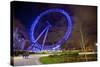 Nightime View of London's Big Wheel-Richard Wright-Stretched Canvas