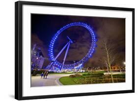 Nightime View of London's Big Wheel-Richard Wright-Framed Photographic Print