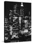 Nightime View of New York City Skyscrapers drom the Shores of New Jersey-Andreas Feininger-Stretched Canvas