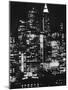 Nightime View of New York City Skyscrapers drom the Shores of New Jersey-Andreas Feininger-Mounted Photographic Print