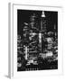 Nightime View of New York City Skyscrapers drom the Shores of New Jersey-Andreas Feininger-Framed Photographic Print