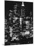 Nightime View of New York City Skyscrapers drom the Shores of New Jersey-Andreas Feininger-Mounted Photographic Print