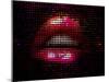 Nightlife Fashion Vector Illustration of Sexy Mosaic Lips over Glittering Background-Kundra-Mounted Art Print