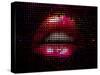 Nightlife Fashion Vector Illustration of Sexy Mosaic Lips over Glittering Background-Kundra-Stretched Canvas
