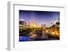 Nightly Display of Light, Color and Futuristic Architecture in Jianggan District of Hangzhou-Andreas Brandl-Framed Photographic Print