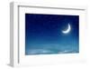 Nightly Sky with Moon and Stars-egal-Framed Photographic Print