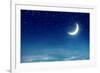 Nightly Sky with Moon and Stars-egal-Framed Photographic Print