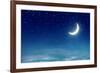 Nightly Sky with Moon and Stars-egal-Framed Photographic Print