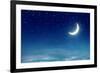 Nightly Sky with Moon and Stars-egal-Framed Photographic Print