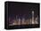 Nightly Sound and Light Show over Hong Kong Island Skyline, Hong Kong, China-Amanda Hall-Framed Stretched Canvas