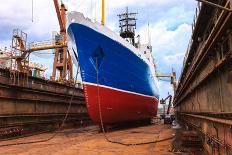 View of the Quay Shipyard of Gdansk, Poland.-Nightman1965-Photographic Print