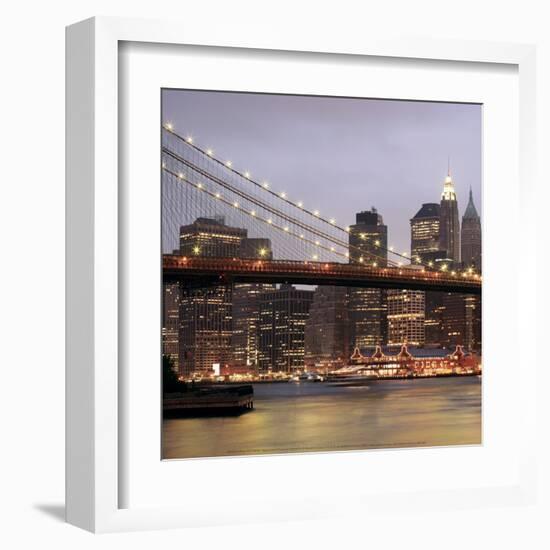 Nightmood of Downtown Manhattan-Torsten Hoffmann-Framed Art Print