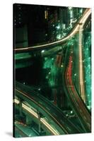 Nighttime Aerial View of Freeways and Traffic Motion, Tokyo, Japan-null-Stretched Canvas