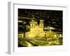 Nighttime Aerial View of the Main Square Featuring the Cathedral of Cusco, Cusco, Peru-Jim Zuckerman-Framed Photographic Print