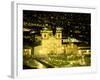 Nighttime Aerial View of the Main Square Featuring the Cathedral of Cusco, Cusco, Peru-Jim Zuckerman-Framed Photographic Print