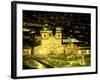 Nighttime Aerial View of the Main Square Featuring the Cathedral of Cusco, Cusco, Peru-Jim Zuckerman-Framed Photographic Print