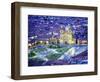 Nighttime Aerial View of the Main Square Featuring the Cathedral of Cusco, Cusco, Peru-Jim Zuckerman-Framed Photographic Print