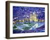 Nighttime Aerial View of the Main Square Featuring the Cathedral of Cusco, Cusco, Peru-Jim Zuckerman-Framed Photographic Print