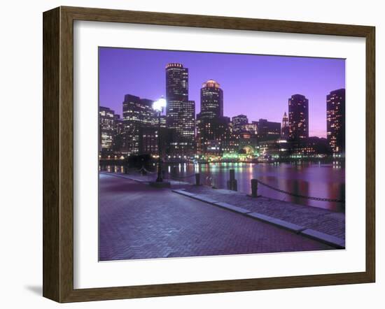 Nighttime Boston, Massachusetts-John Coletti-Framed Premium Photographic Print