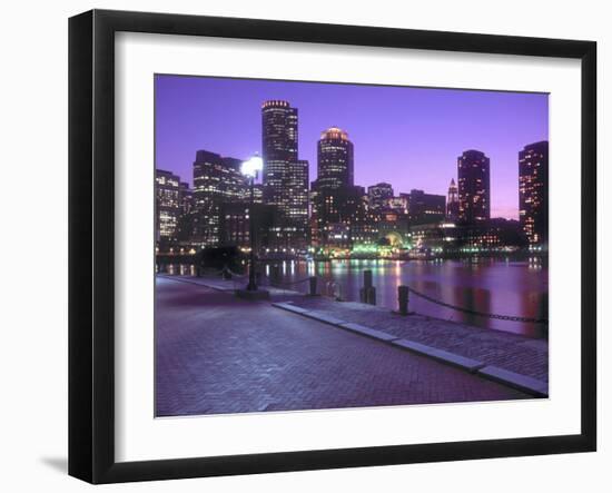 Nighttime Boston, Massachusetts-John Coletti-Framed Premium Photographic Print