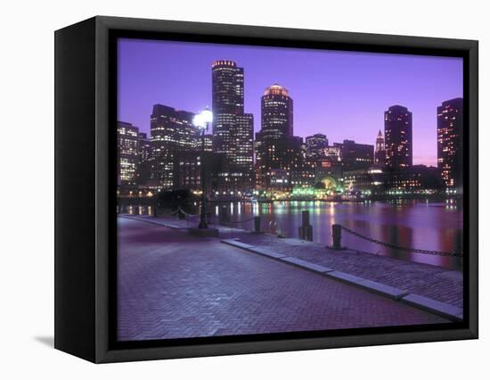 Nighttime Boston, Massachusetts-John Coletti-Framed Stretched Canvas