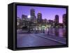 Nighttime Boston, Massachusetts-John Coletti-Framed Stretched Canvas