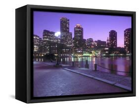 Nighttime Boston, Massachusetts-John Coletti-Framed Stretched Canvas