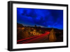 Nighttime Desert Road Trip-Steve Gadomski-Framed Photographic Print