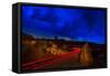 Nighttime Desert Road Trip-Steve Gadomski-Framed Stretched Canvas