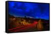 Nighttime Desert Road Trip-Steve Gadomski-Framed Stretched Canvas