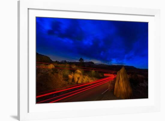 Nighttime Desert Road Trip-Steve Gadomski-Framed Photographic Print