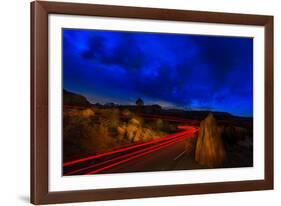 Nighttime Desert Road Trip-Steve Gadomski-Framed Photographic Print