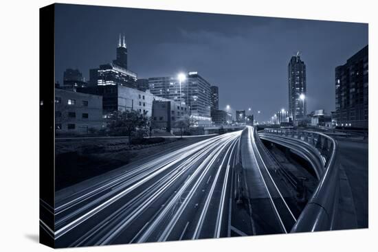 Nighttime Highway Traffic.-rudi1976-Stretched Canvas