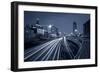 Nighttime Highway Traffic.-rudi1976-Framed Photographic Print